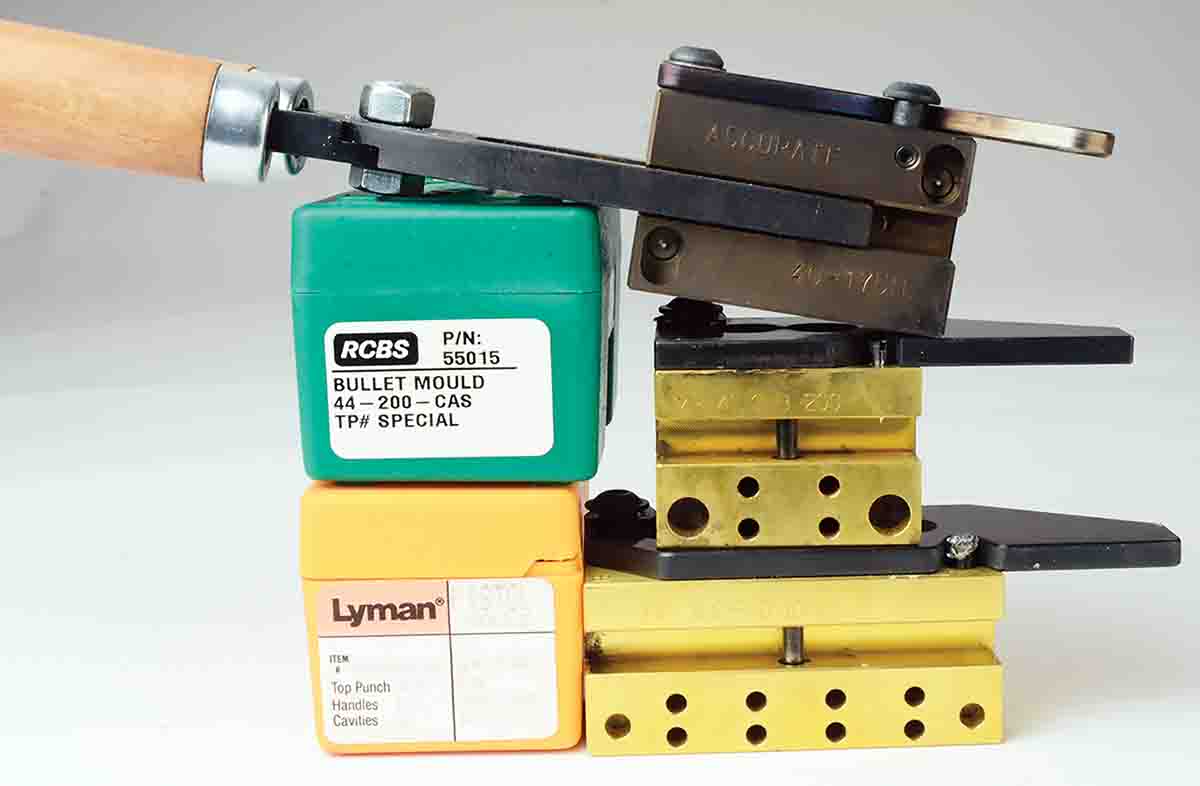 These are Mike’s five new favorite bullet moulds: two by MP Molds and one each from Lyman, RCBS and Accurate Molds.